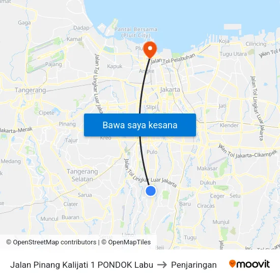 Jalan Pinang Kalijati 1 PONDOK Labu to Penjaringan map