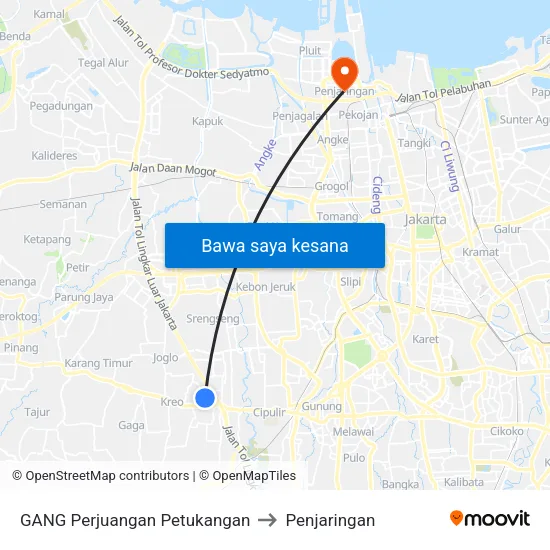 GANG Perjuangan Petukangan to Penjaringan map