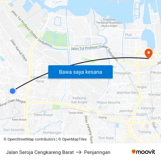 Jalan Seroja Cengkareng Barat to Penjaringan map