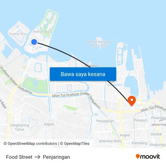 Food Street to Penjaringan map