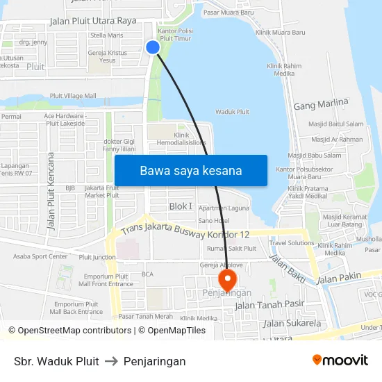 Sbr. Waduk Pluit to Penjaringan map