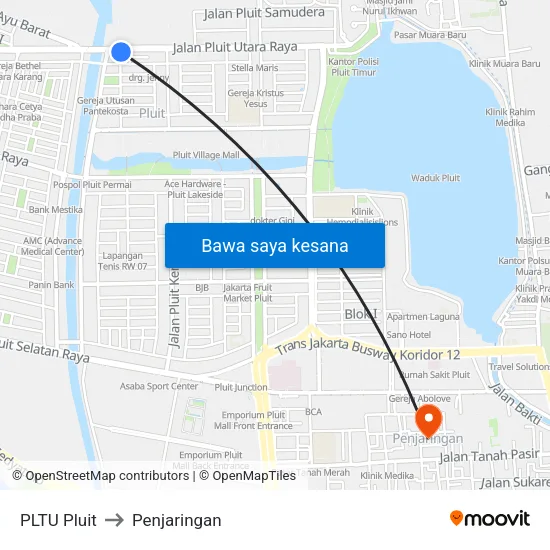 PLTU Pluit to Penjaringan map