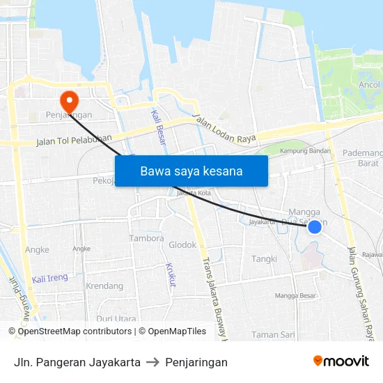Jln. Pangeran Jayakarta to Penjaringan map