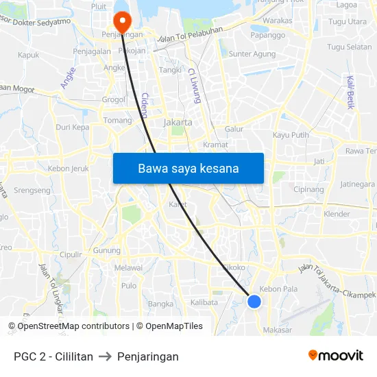 PGC 2 - Cililitan to Penjaringan map