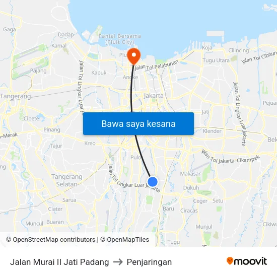 Jalan Murai II Jati Padang to Penjaringan map