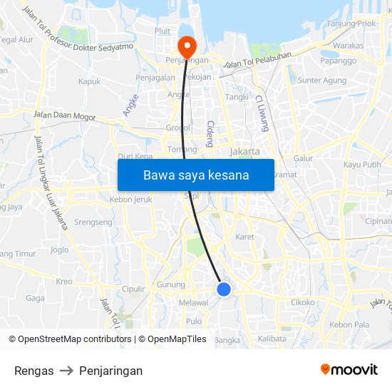 Rengas to Penjaringan map