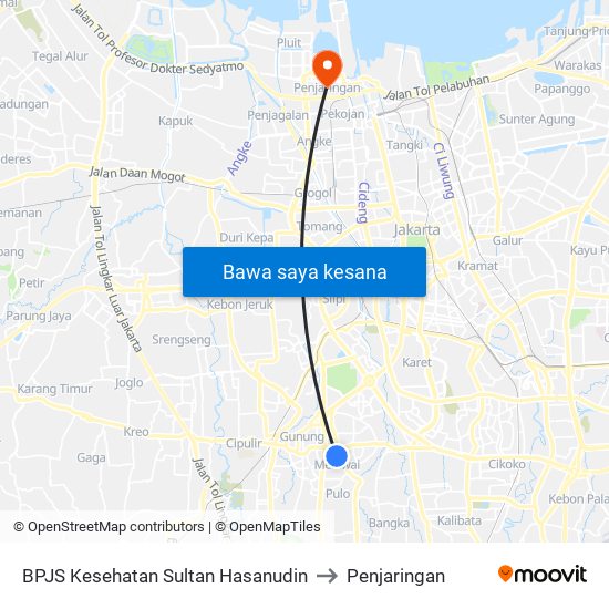 BPJS Kesehatan Sultan Hasanudin to Penjaringan map