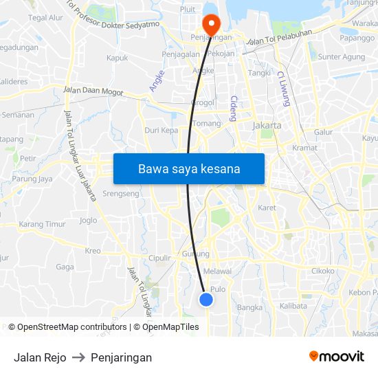 Jalan Rejo to Penjaringan map