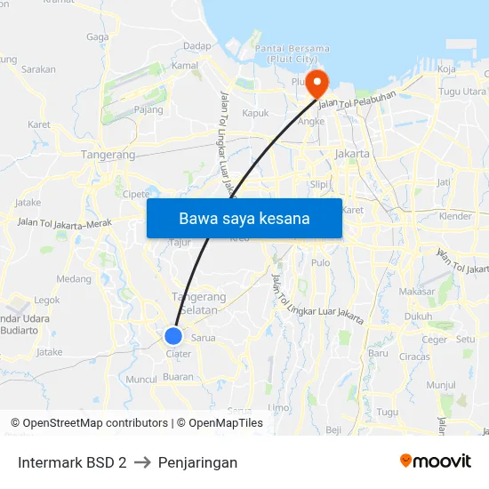 Intermark BSD 2 to Penjaringan map