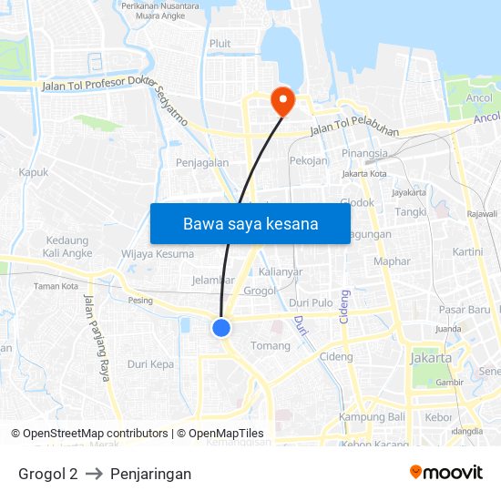 Grogol 2 to Penjaringan map