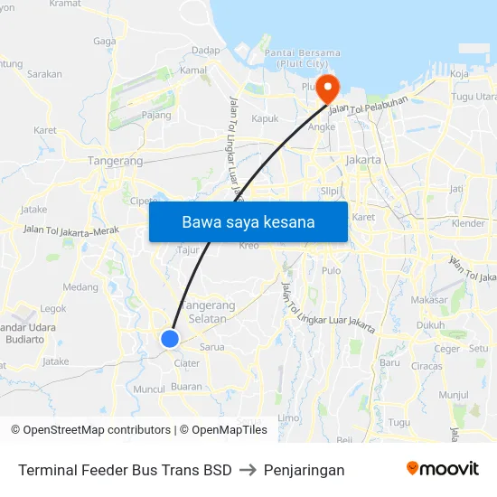 Terminal Feeder Bus Trans BSD to Penjaringan map