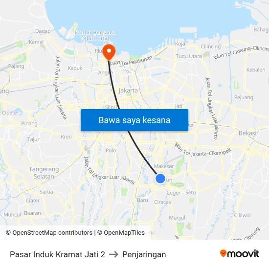 Pasar Induk Kramat Jati 2 to Penjaringan map