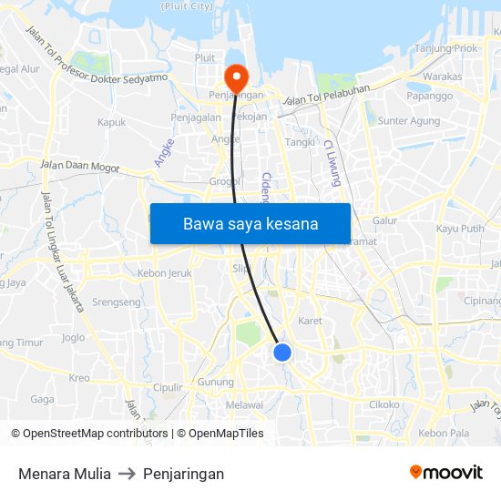 Menara Mulia to Penjaringan map