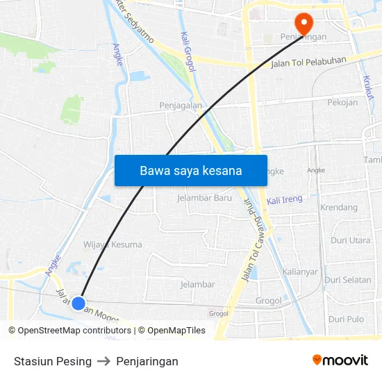 Stasiun Pesing to Penjaringan map