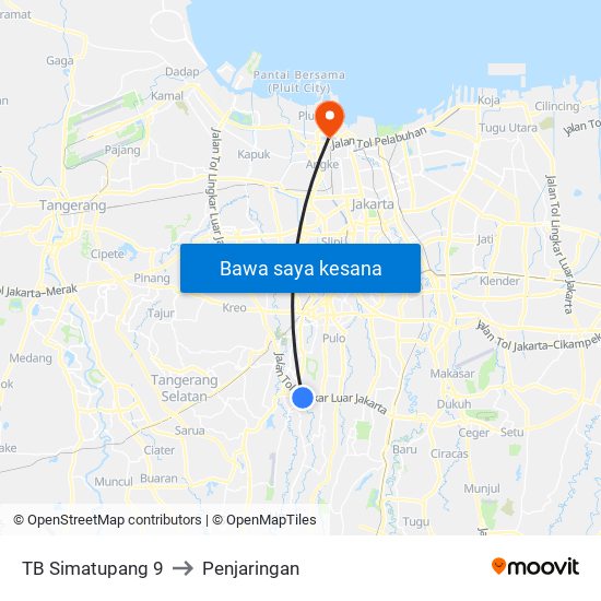 TB Simatupang 9 to Penjaringan map