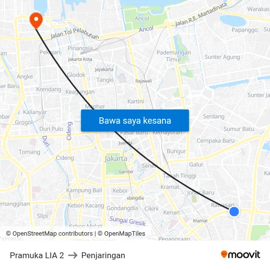 Pramuka LIA 2 to Penjaringan map