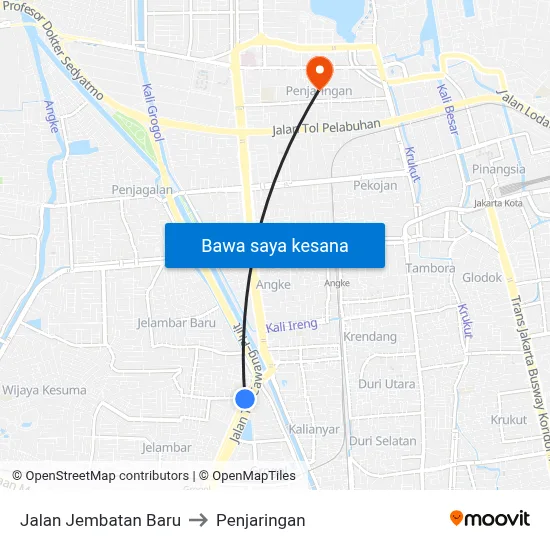 Jalan Jembatan Baru to Penjaringan map
