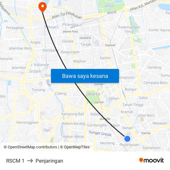 RSCM 1 to Penjaringan map