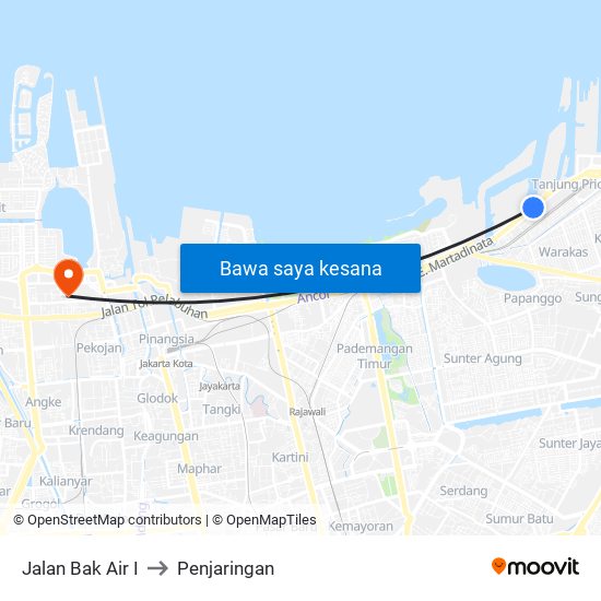 Jalan Bak Air I to Penjaringan map