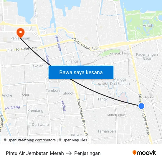 Pintu Air Jembatan Merah to Penjaringan map