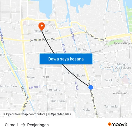 Olimo 1 to Penjaringan map