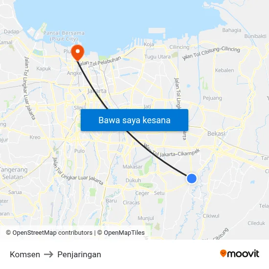 Komsen to Penjaringan map