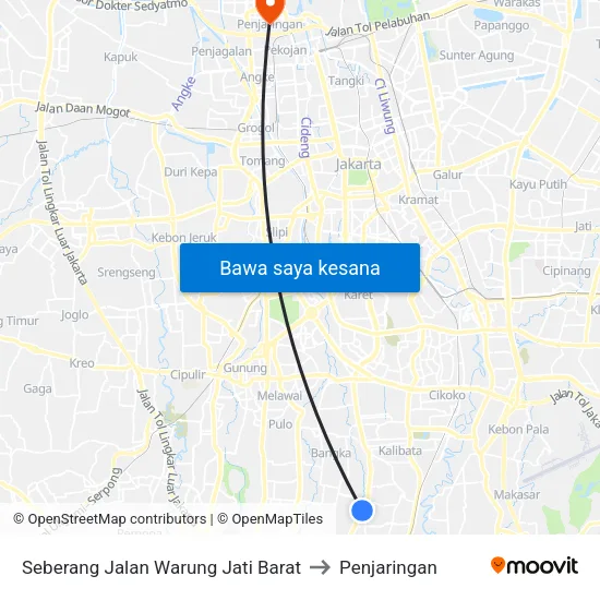 Seberang Jalan Warung Jati Barat to Penjaringan map