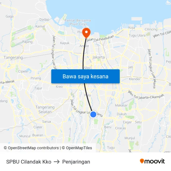 SPBU Cilandak Kko to Penjaringan map