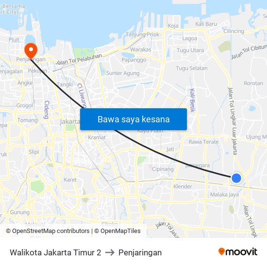 Walikota Jakarta Timur 2 to Penjaringan map