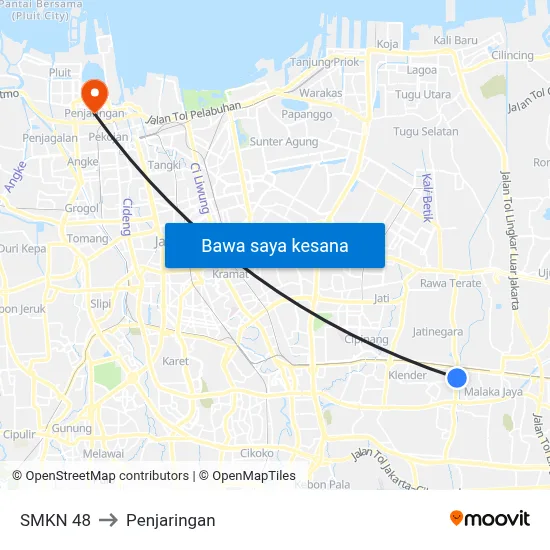 SMKN 48 to Penjaringan map