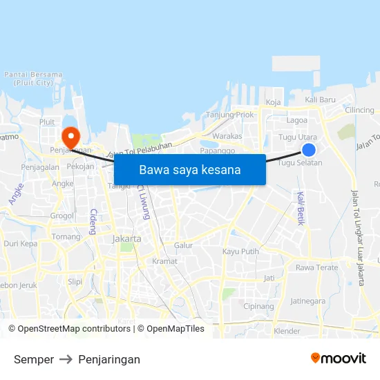 Semper to Penjaringan map