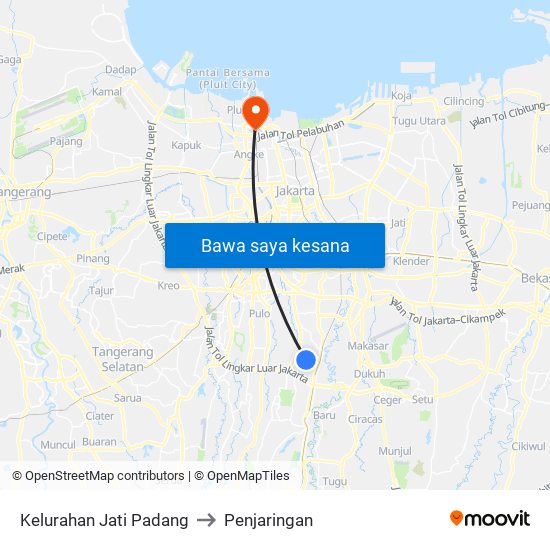 Kelurahan Jati Padang to Penjaringan map
