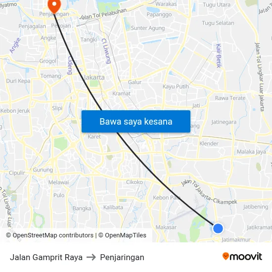 Jalan Gamprit Raya to Penjaringan map