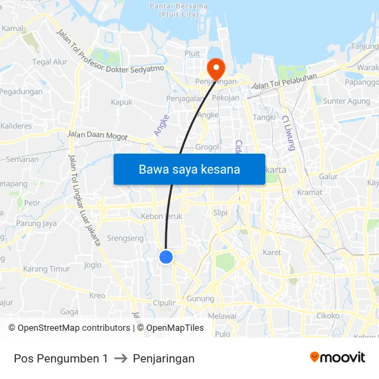 Pos Pengumben 1 to Penjaringan map