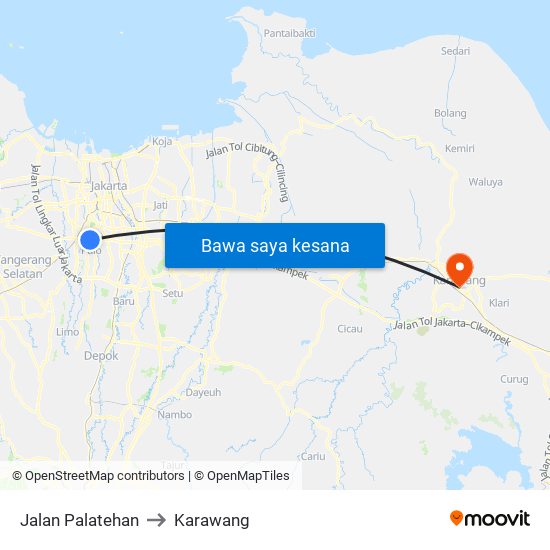 Jalan Palatehan to Karawang map