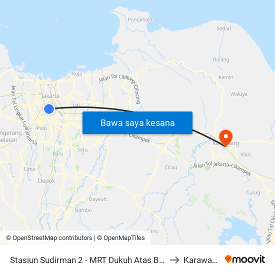 Stasiun Sudirman 2 - MRT Dukuh Atas BNI to Karawang map