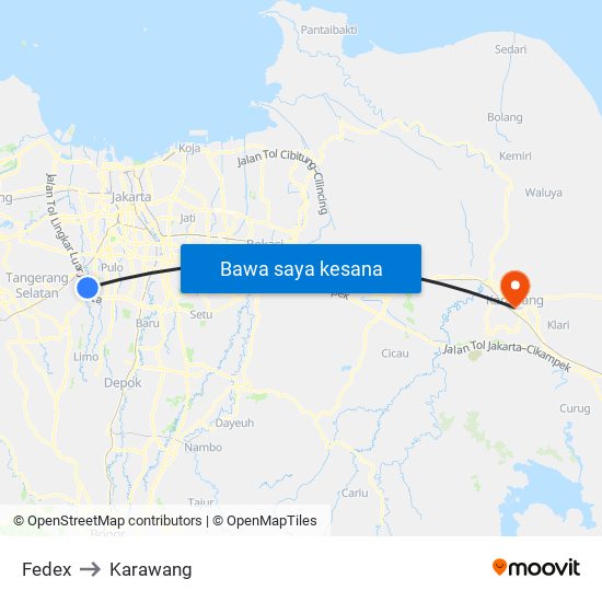Fedex to Karawang map