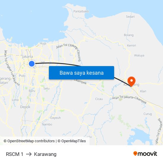 RSCM 1 to Karawang map