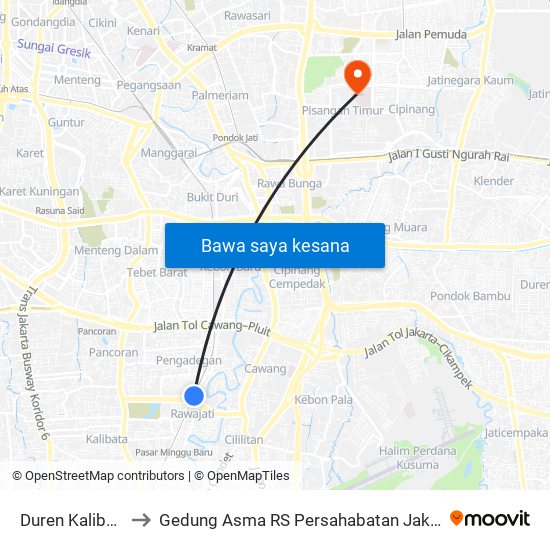 Duren Kalibata to Gedung Asma RS Persahabatan Jakarta map