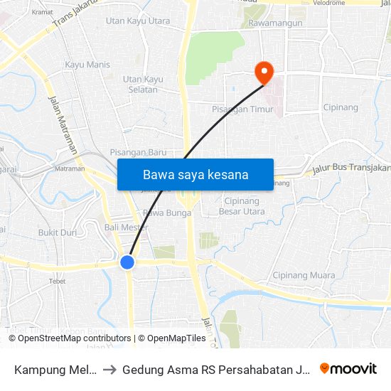 Kampung Melayu to Gedung Asma RS Persahabatan Jakarta map