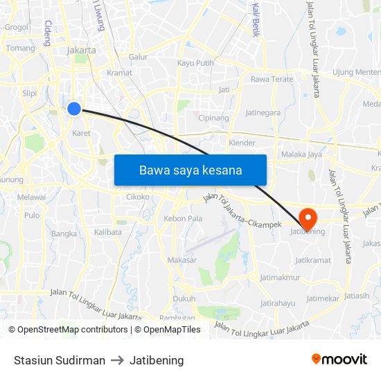 Stasiun Sudirman to Jatibening map