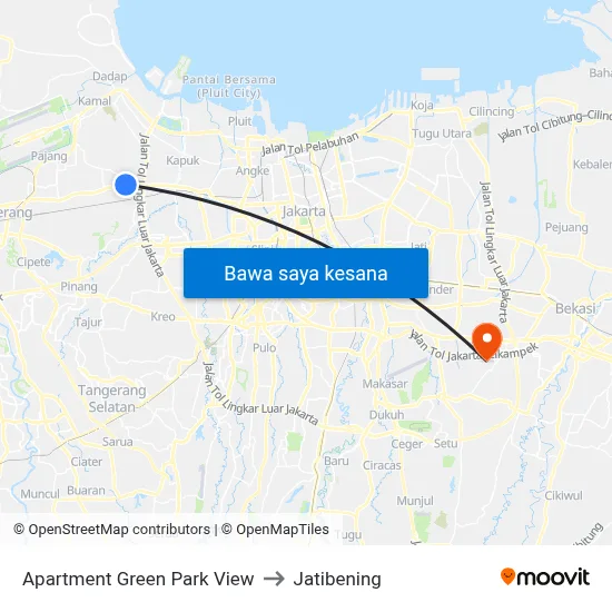 Apartment Green Park View to Jatibening map