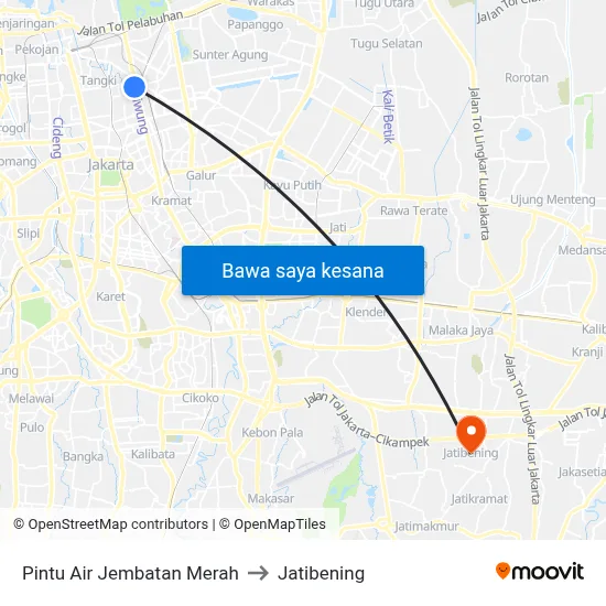 Pintu Air Jembatan Merah to Jatibening map