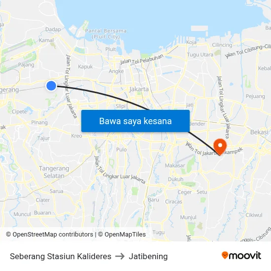 Seberang Stasiun Kalideres to Jatibening map