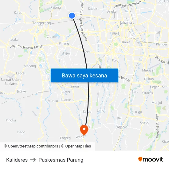 Kalideres to Puskesmas Parung map