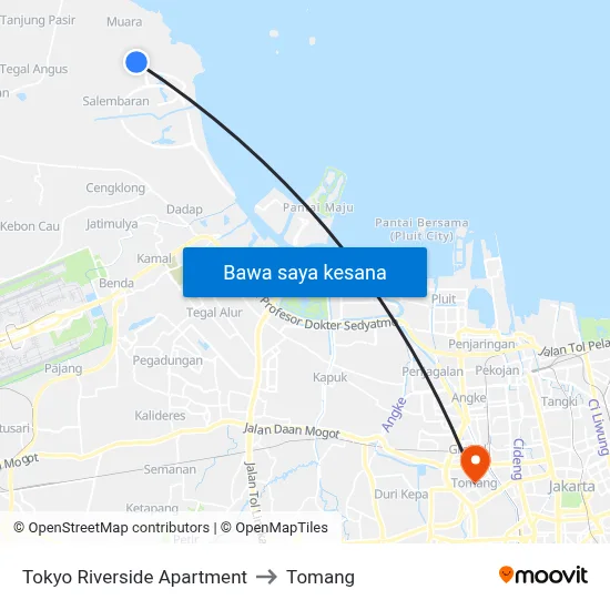 Tokyo Riverside Apartment to Tomang map