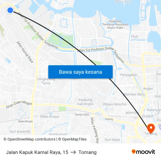Jalan Kapuk Kamal Raya, 15 to Tomang map