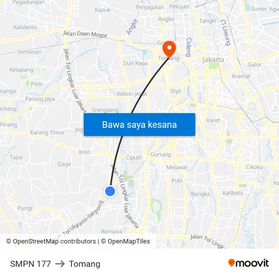SMPN 177 to Tomang map