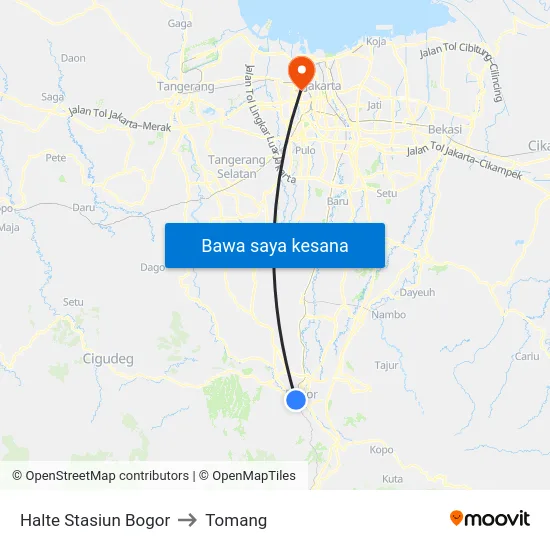 Halte Stasiun Bogor to Tomang map