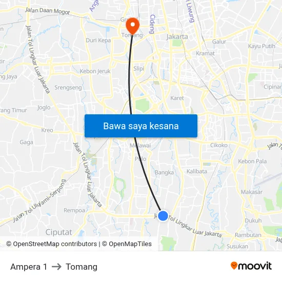 Ampera 1 to Tomang map